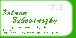 kalman bukovinszky business card